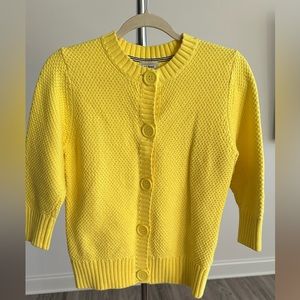 L.L. Bean women’s heavyweight 3/4 sleeve knitted sweater, yellow, size small